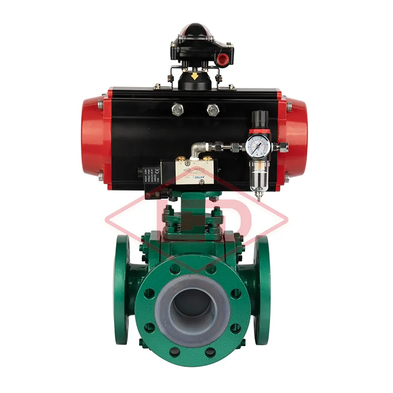 气动衬氟三通球阀